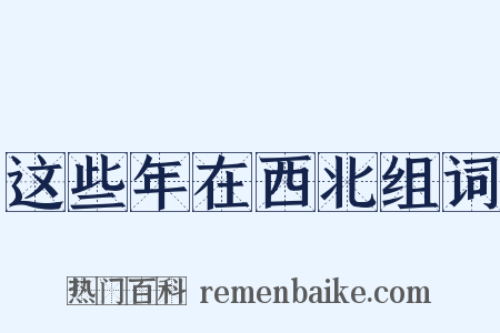 这些年在西北组词是什么意思的图片